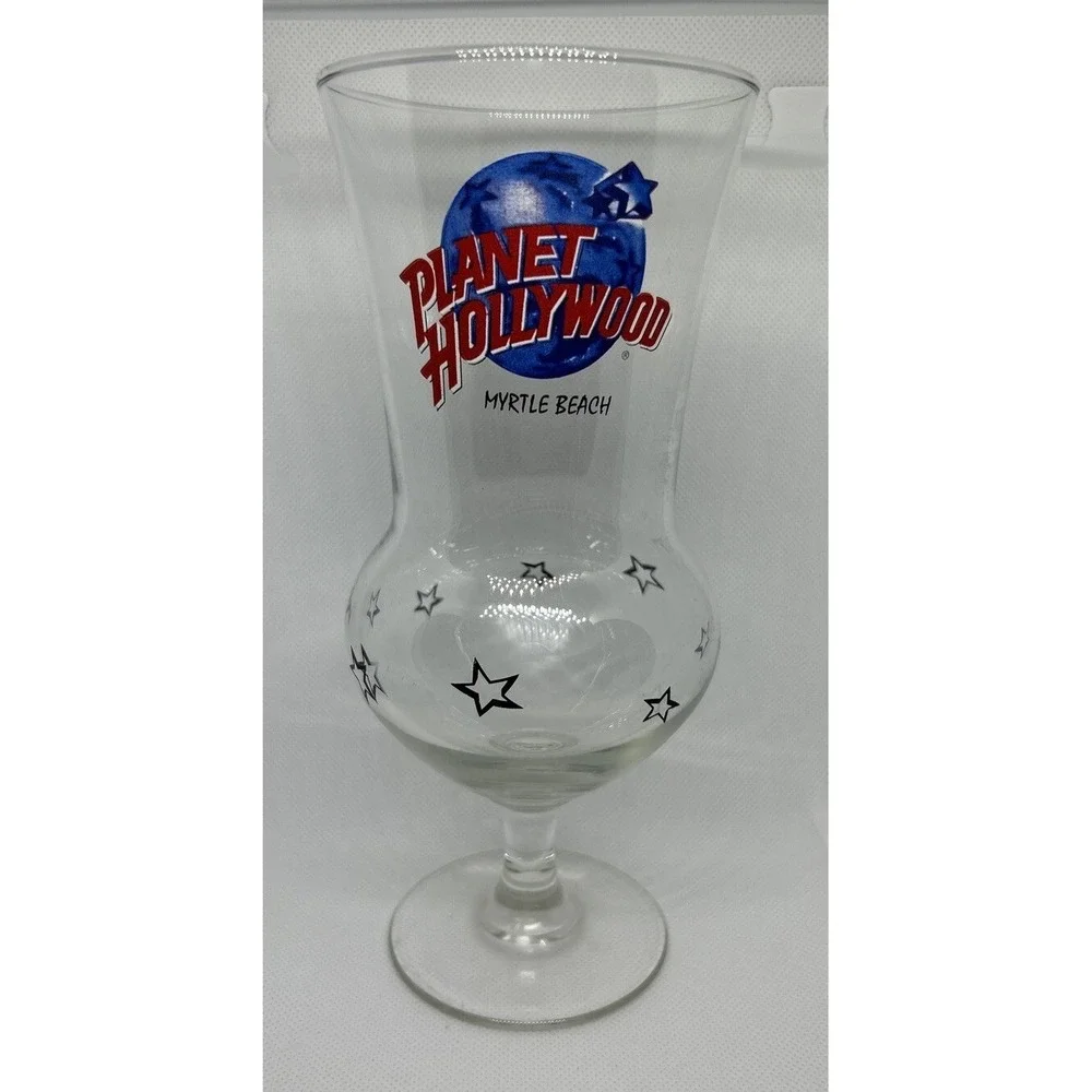 Planet Hollywood Myrtle Beach Souvenir Hurricane Glass Star Accent‎ Collectible
